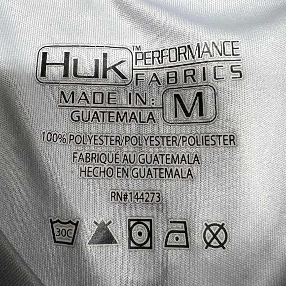 Huk Performance Fishing Shirt Mens M Gray Camo Raglan Long Sleeve Top Outdoors - Picture 3 of 16